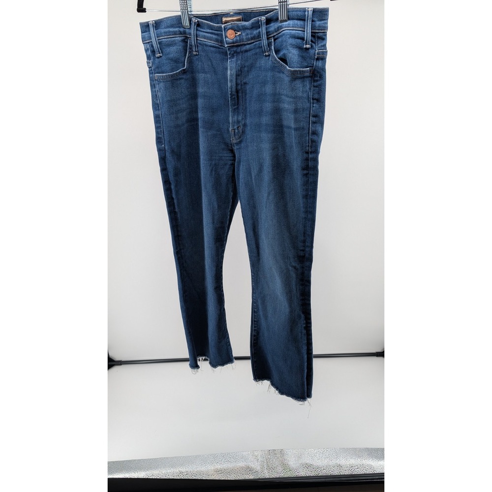 MOTHER The Hustler Ankle Fray Jeans Home Movies Dark Wash Denim Womens Size 30‎